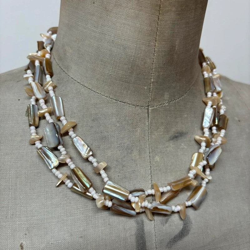 layered pearl beaded necklace