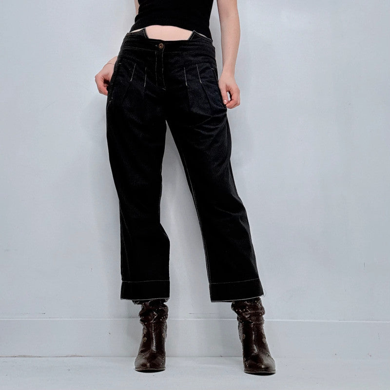 black cop copine pleated trousers