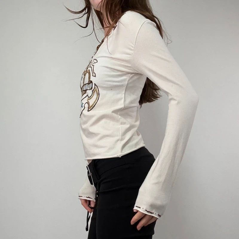 Slouchy long sleeve Graphic Baby Tee