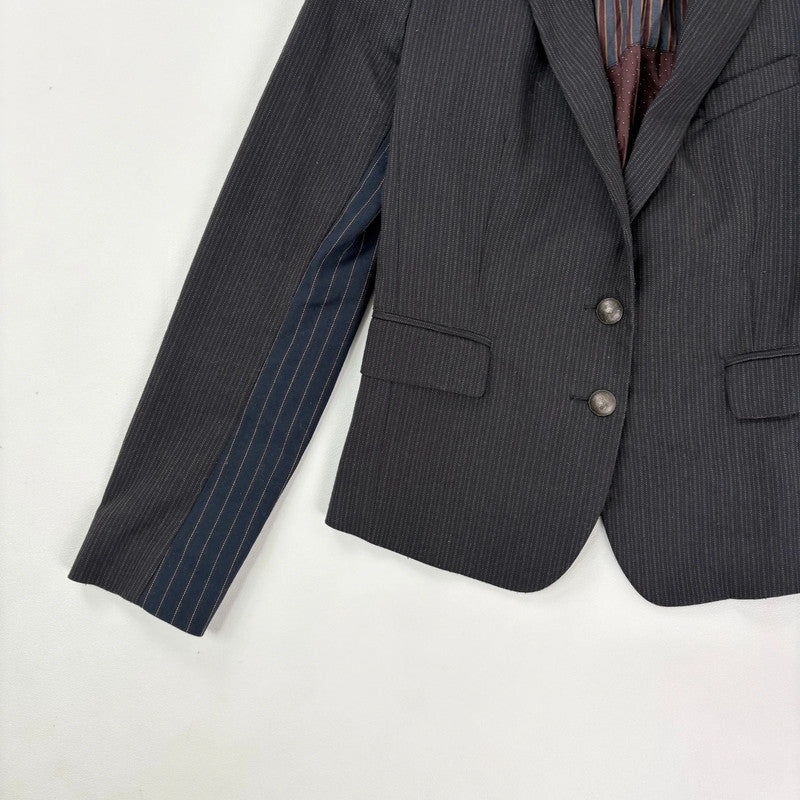 Boxy pinstripe utility blazer