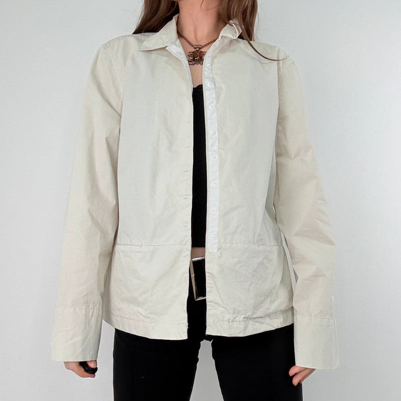 boxy cream tech jacket