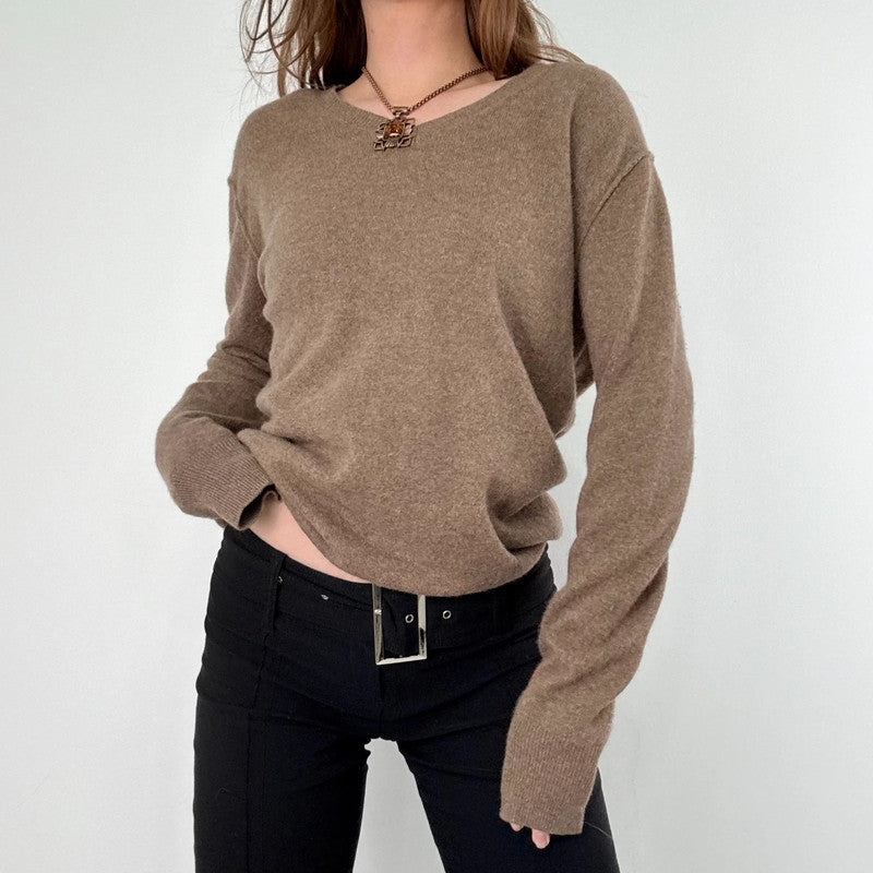Brown cashmere slouchy jumper