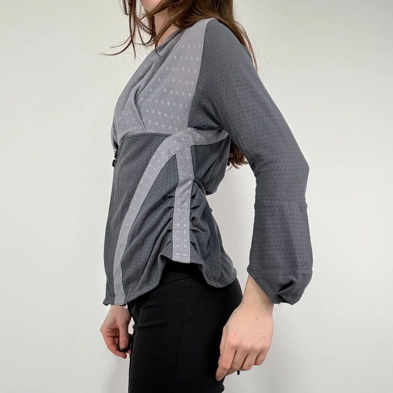 grey structured utility grunge shirt