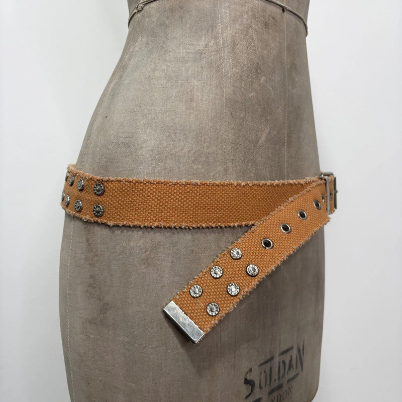 studded canvas metal belt