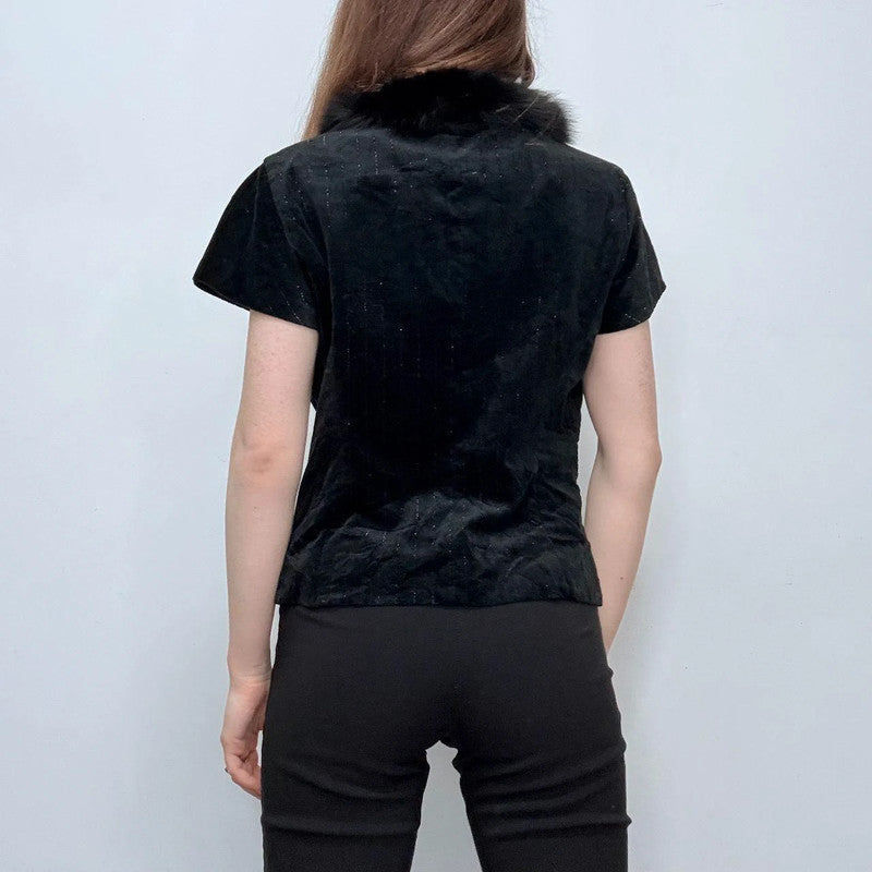 black velvet cropped mini corset jaket