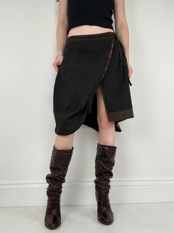Cop Copine asymmetric puff midi skirt