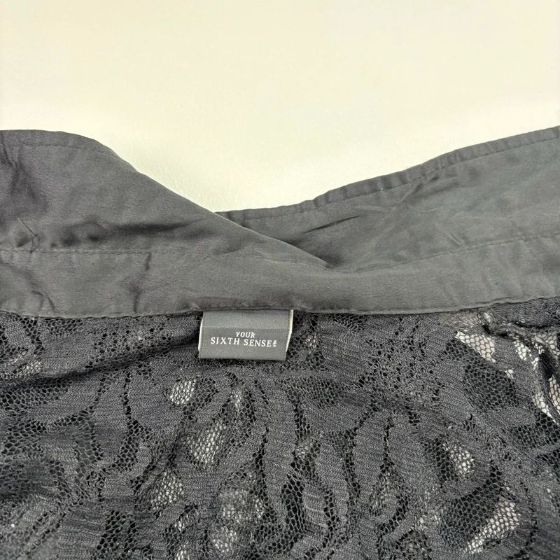Sheer black Lace Flared Shirt