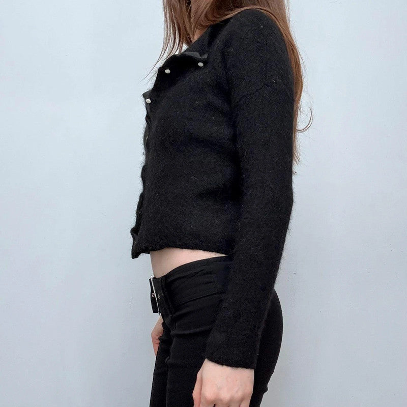 black mohair Sezane cardigan