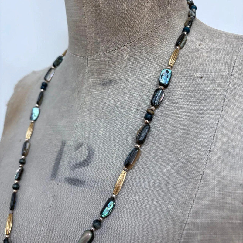 beaded shell boho necklace