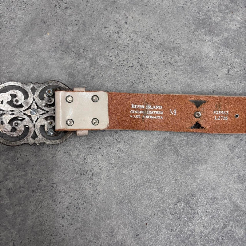 leather studded distressed belt