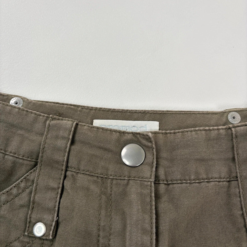 asymmetric khaki green cotton canvas skirt