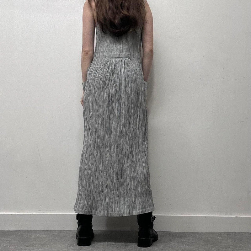 crinkle pinstripe maxi dress