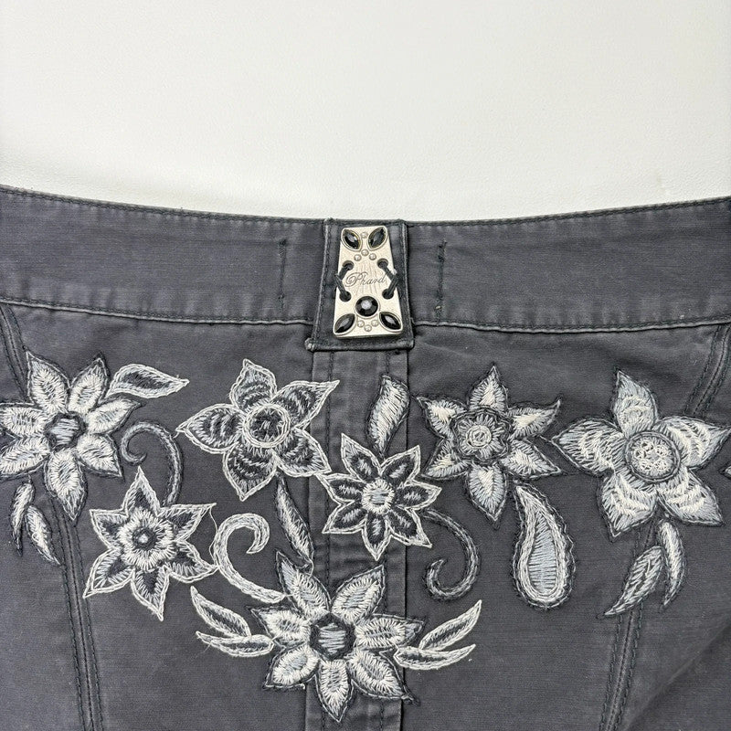 pleated military grey mini skirt