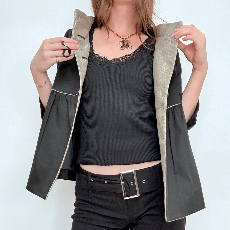 Black flared Maje peacoat
