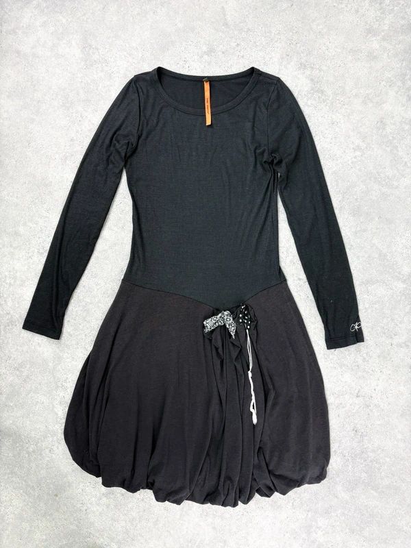 cop copine long sleeve pleated puff dress