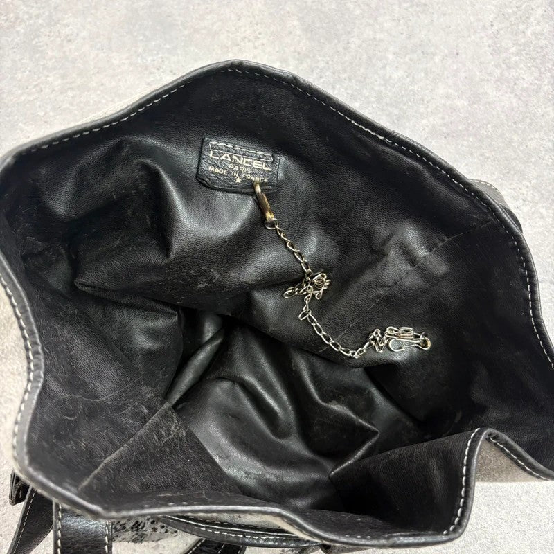 Vintage Lancel distressed leather Bucket bag
