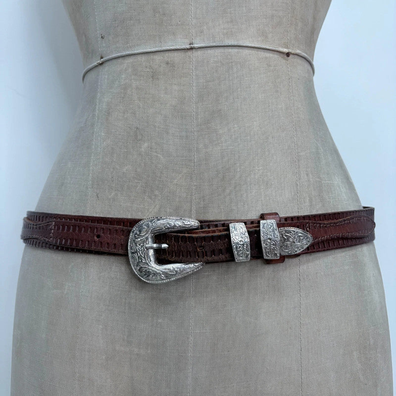 brown western wrap belt