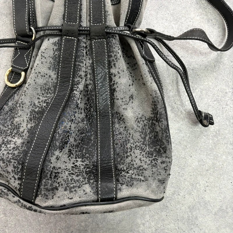 Vintage Lancel distressed leather Bucket bag