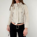 cream utility cropped fitted jacket