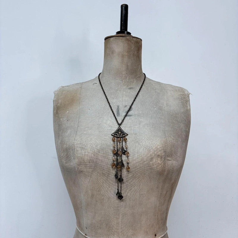 boho hanging bead necklace