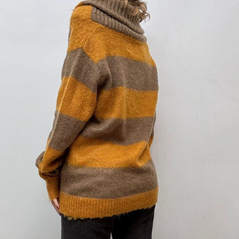 mohair stripped slouchy cardigan