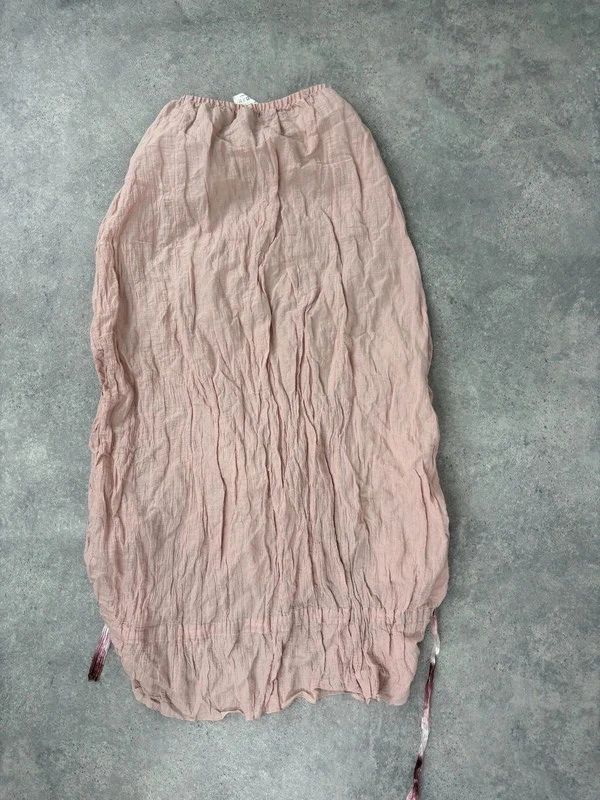 Ruched peachy asymmetric maxi summer skirt