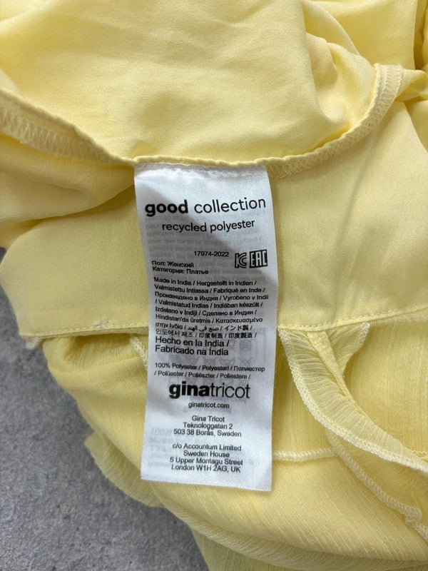 Floaty flutter butter yellow fairy mini dress