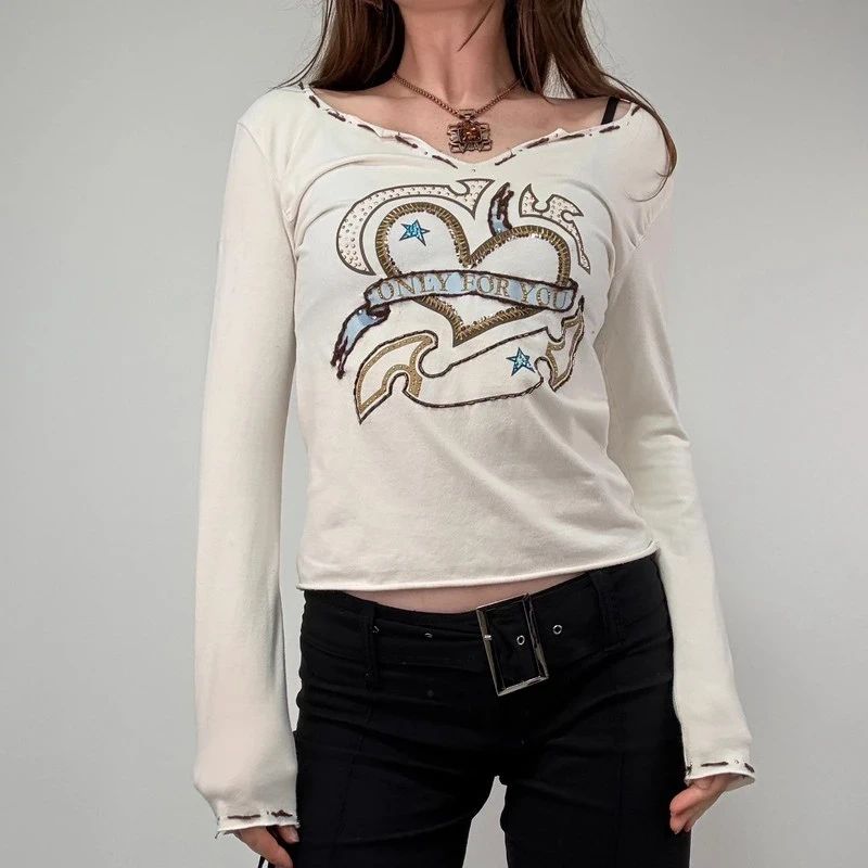 Slouchy long sleeve Graphic Baby Tee