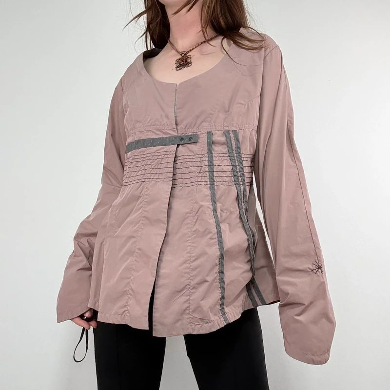 pink structured flared engineered shirt