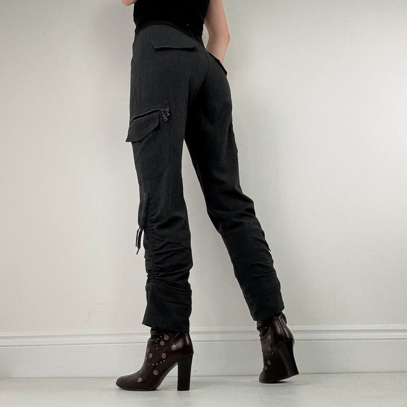 Cop Copine grey low rise gathered suit pants