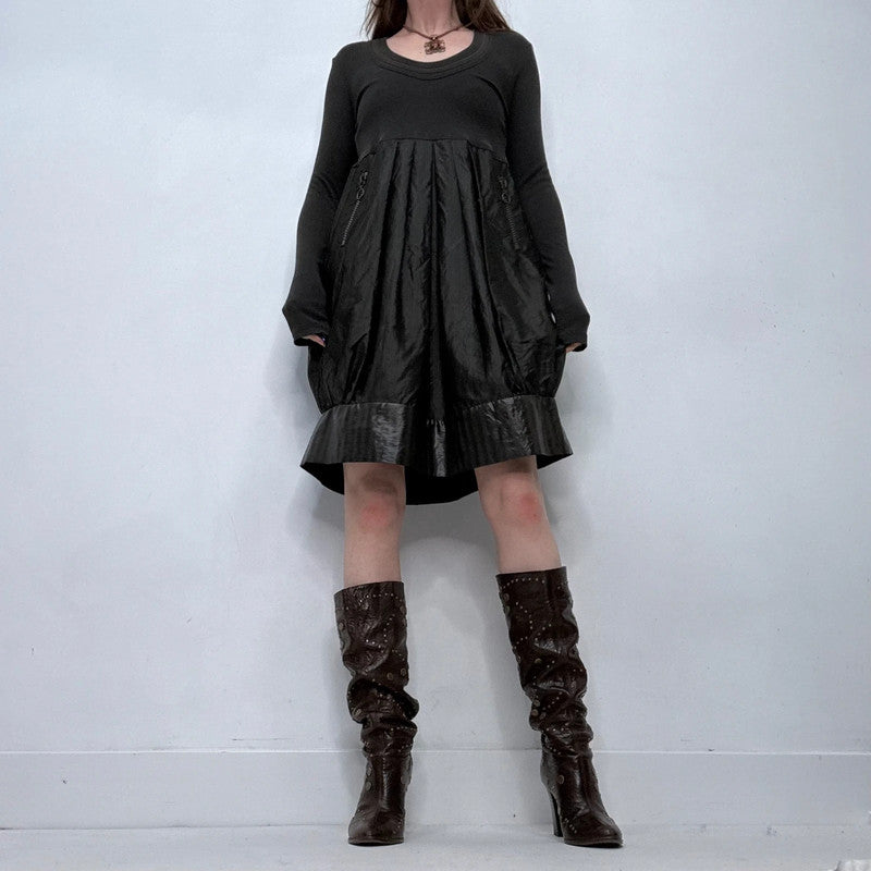 cop copine puff long sleeve dress