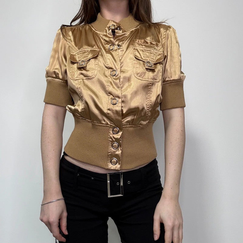 cropped fitted ribbed waistband jacket