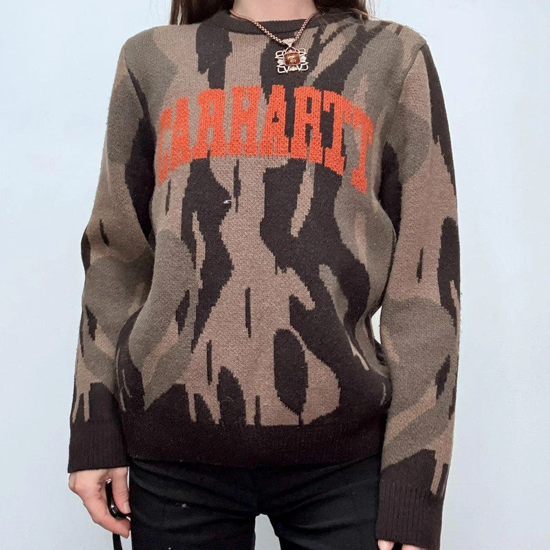 carhartt utility camo knit jumper