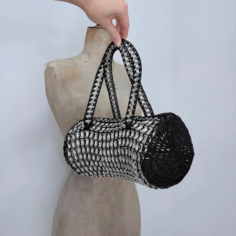 silver metal beer cap bag