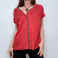 asymmetric red Cop Copine shirt