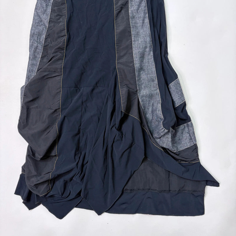 structured grunge flared maxi dress