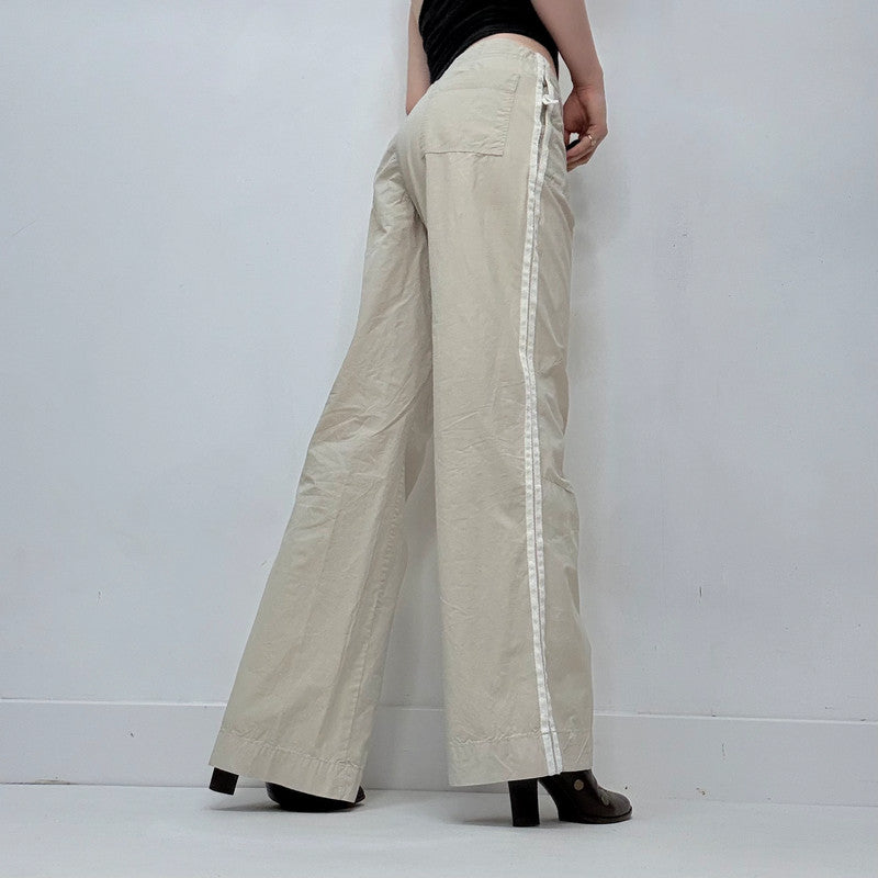 low rise wide leg flared trousers
