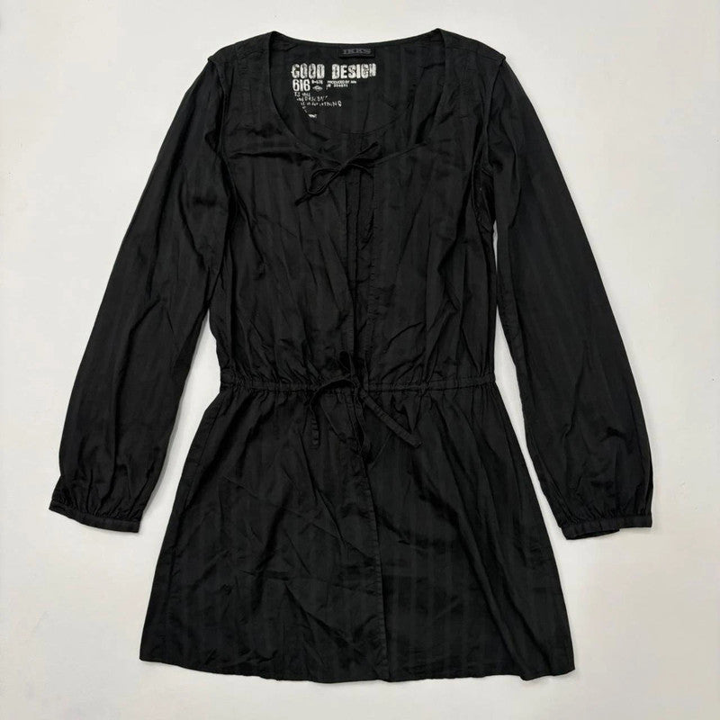 black pinstripe cargo puff dress UK 8