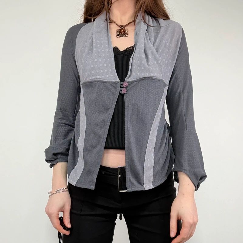 grey structured utility grunge shirt