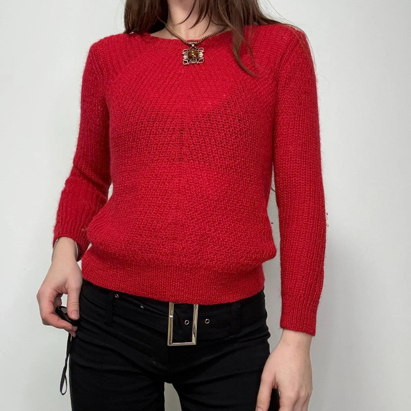 Sandro red wool knitted jumper