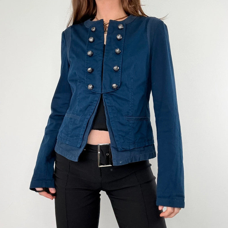 Blue napoleonic button military jacket