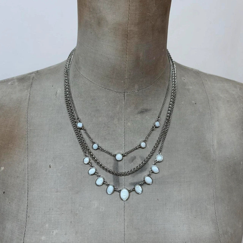 layered pearl chain necklace
