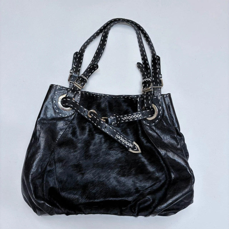 black ponyhair Fendi eyelet bag