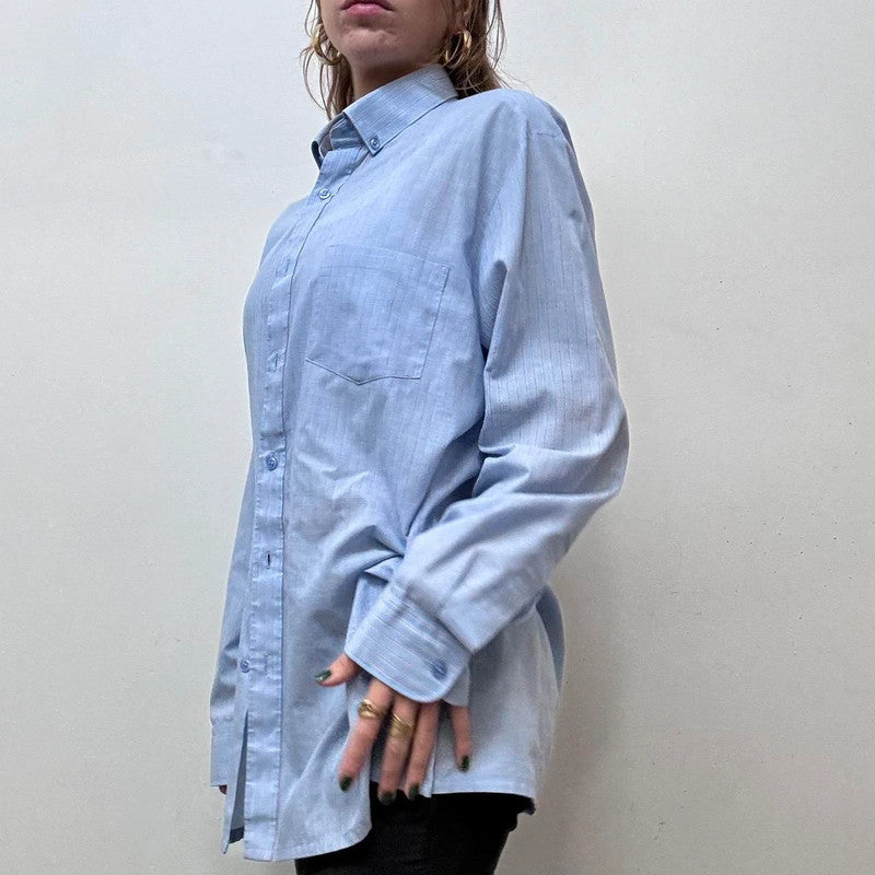 blue pinstripe shirt