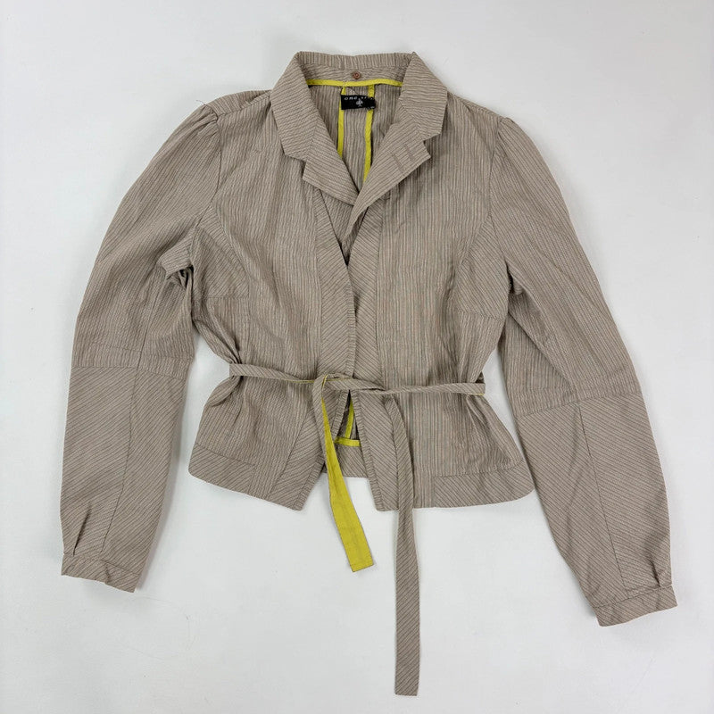 Pinstripe structured cotton jacket