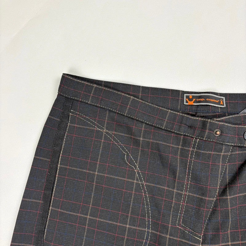 Cop Copine tartan asymmetric barrel trousers
