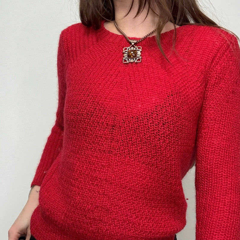 Sandro red wool knitted jumper