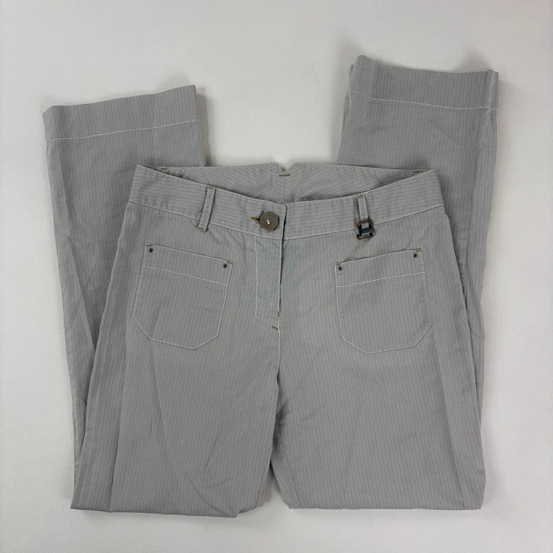 Cop Copine grey pinstripe flared utility trousers