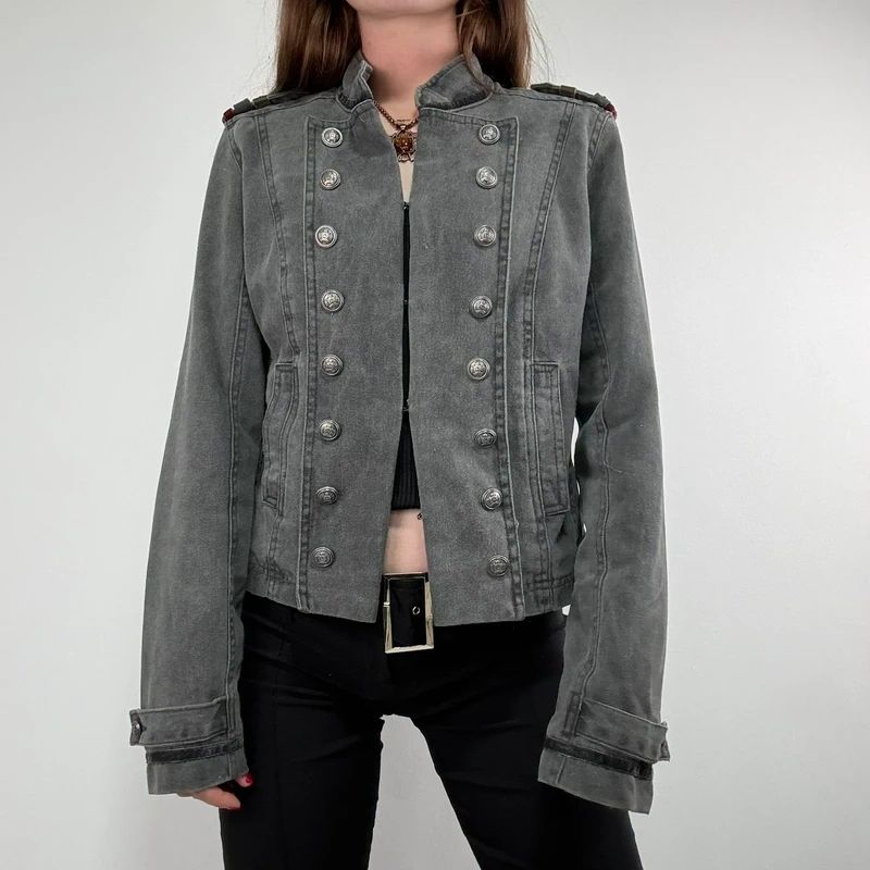 Khaki military napoleon military jacket