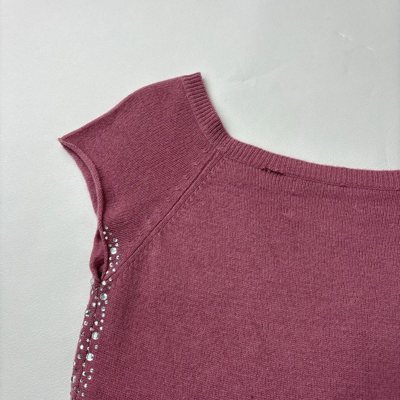 pink cashmere knitted slouchy top